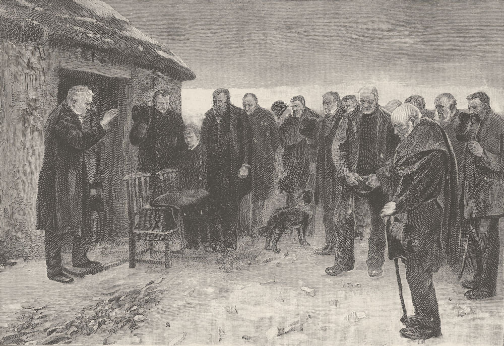SCOTLAND. Highland funeral (After the picture by James Guthrie)  1893 print